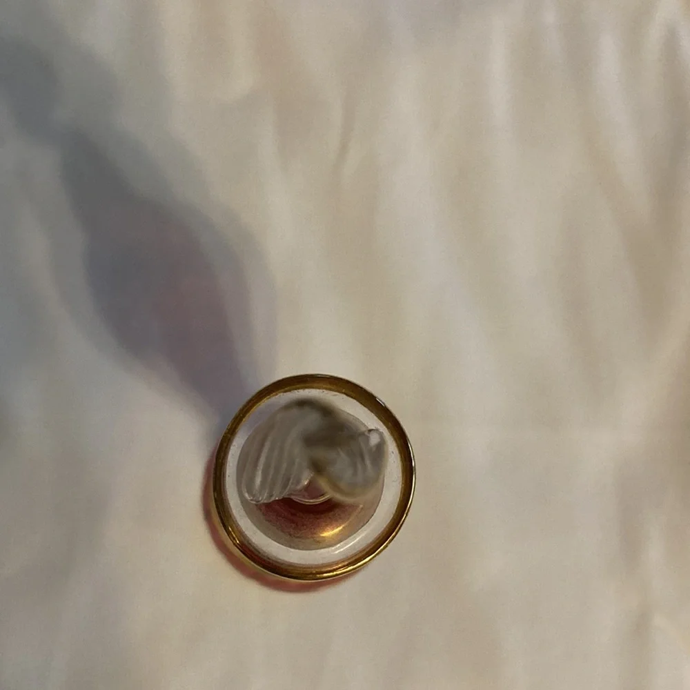 Vintage blown glass perfume bottle raspberry and gold - Picture 9 of 10